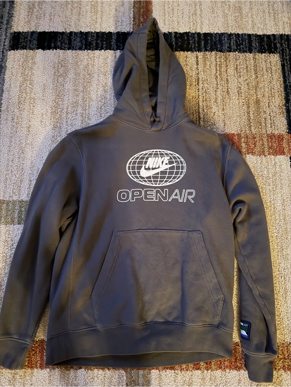Nike Open Air V-Neck Pullover Hoodie - Gray